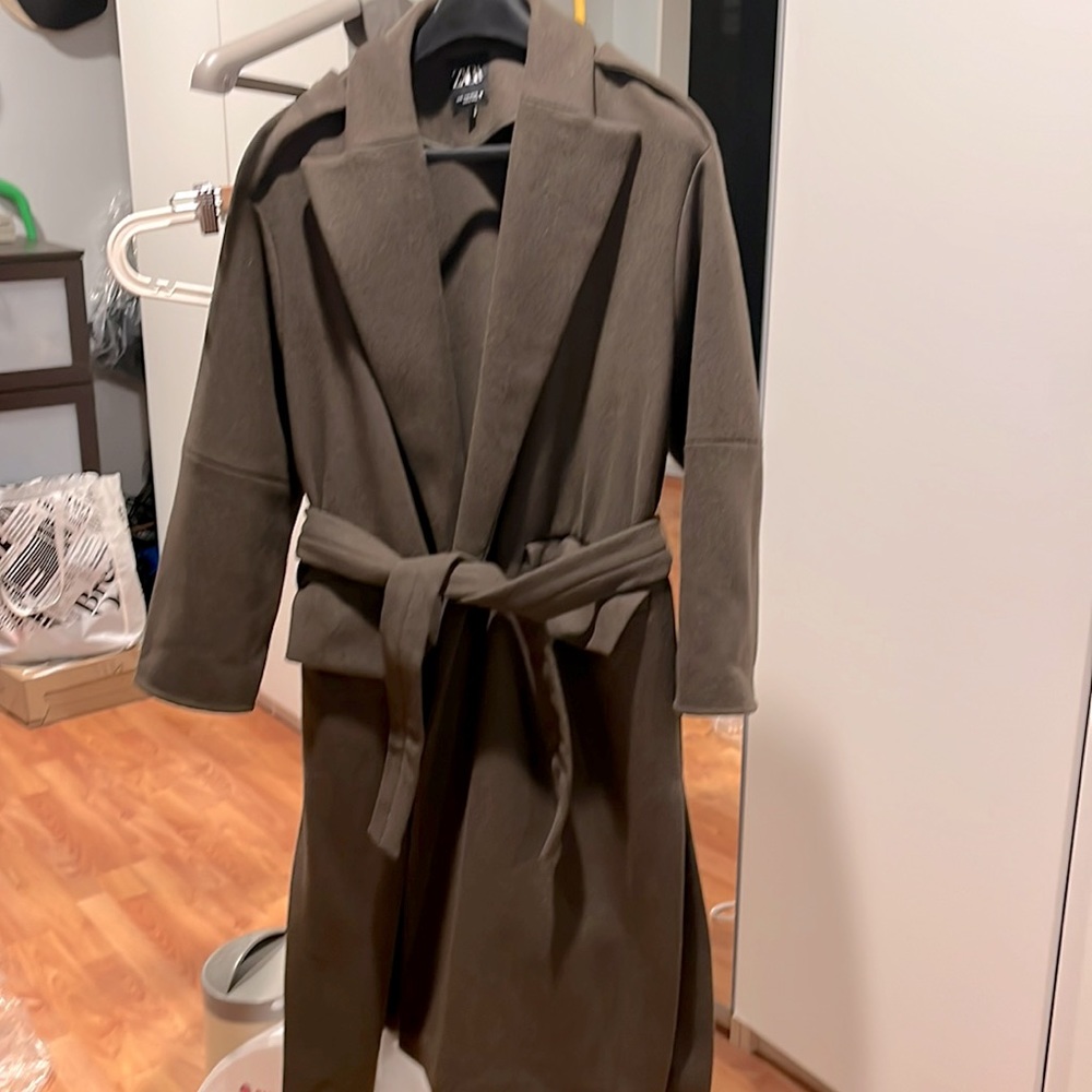 Military look long coat, army green